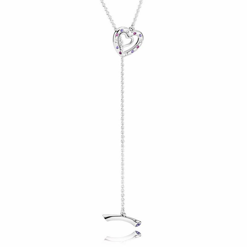 Pandora Bright Hearts Necklace Silver Egypt UG8247165